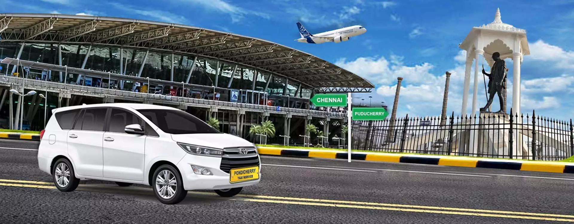 Chennai airport to Puducherry taxi pickup drop